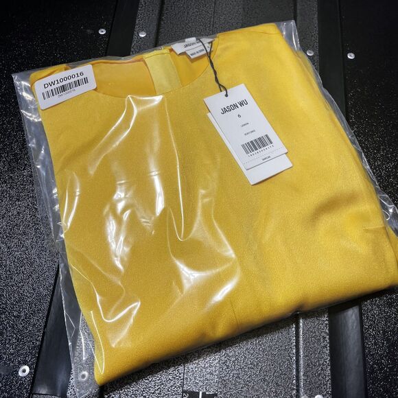 Jason Wu Dress Womens 6 Yellow Lemon Sleeveless‎ Maxi Fit Flare Formal Elegant - Picture 16 of 16